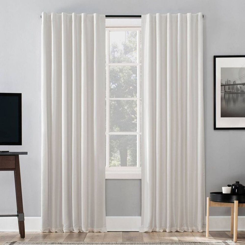 Sun Zero - 50"x95" Sun Zero Blackout Evelina Faux Dupioni Sil Pearl